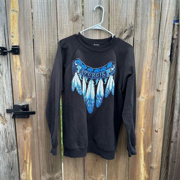 Vintage 1993 Sturgis Native American Graphic Sweatshirt Unisex M - Picture 1 of 7